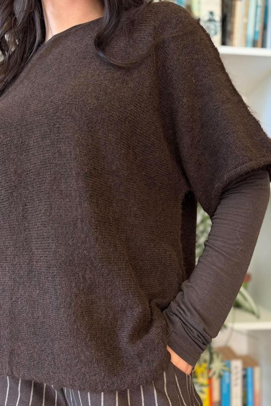 Clemmie Box Knit Coffee Bean Marl